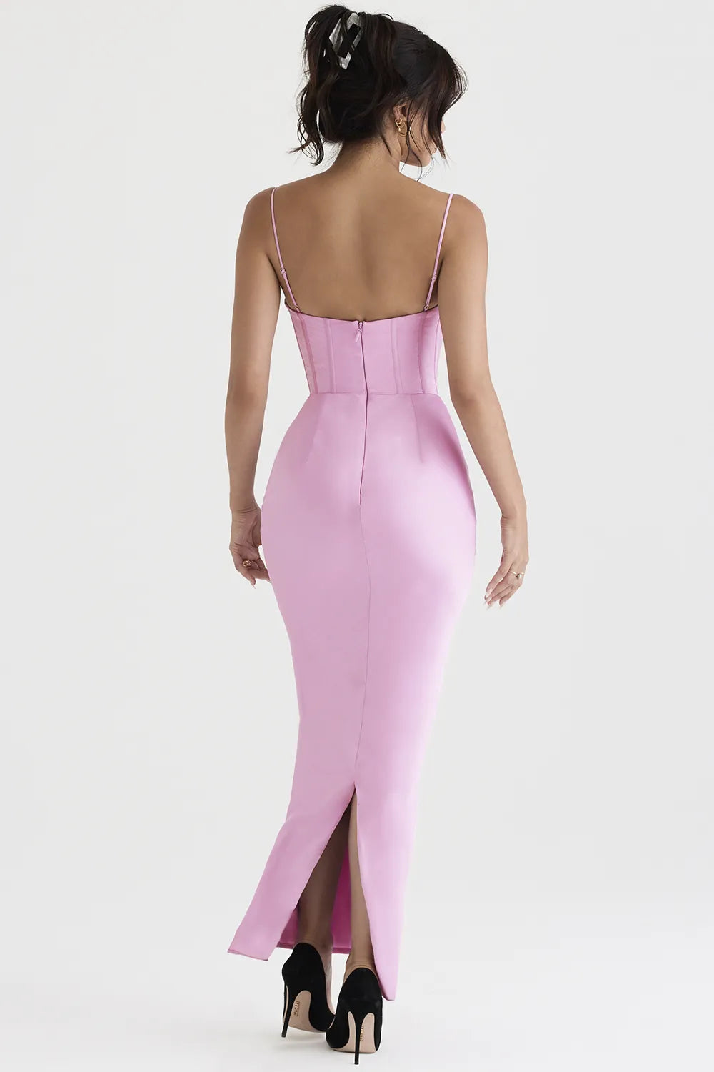 Charmaine Pink Corset Maxi Dress