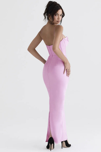 Charmaine Pink Corset Maxi Dress