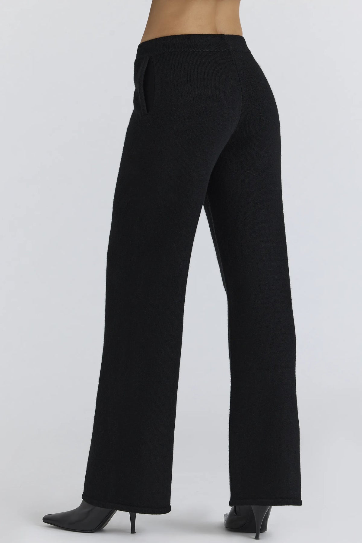 Chelsea Black Cashmere + Wool Trousers