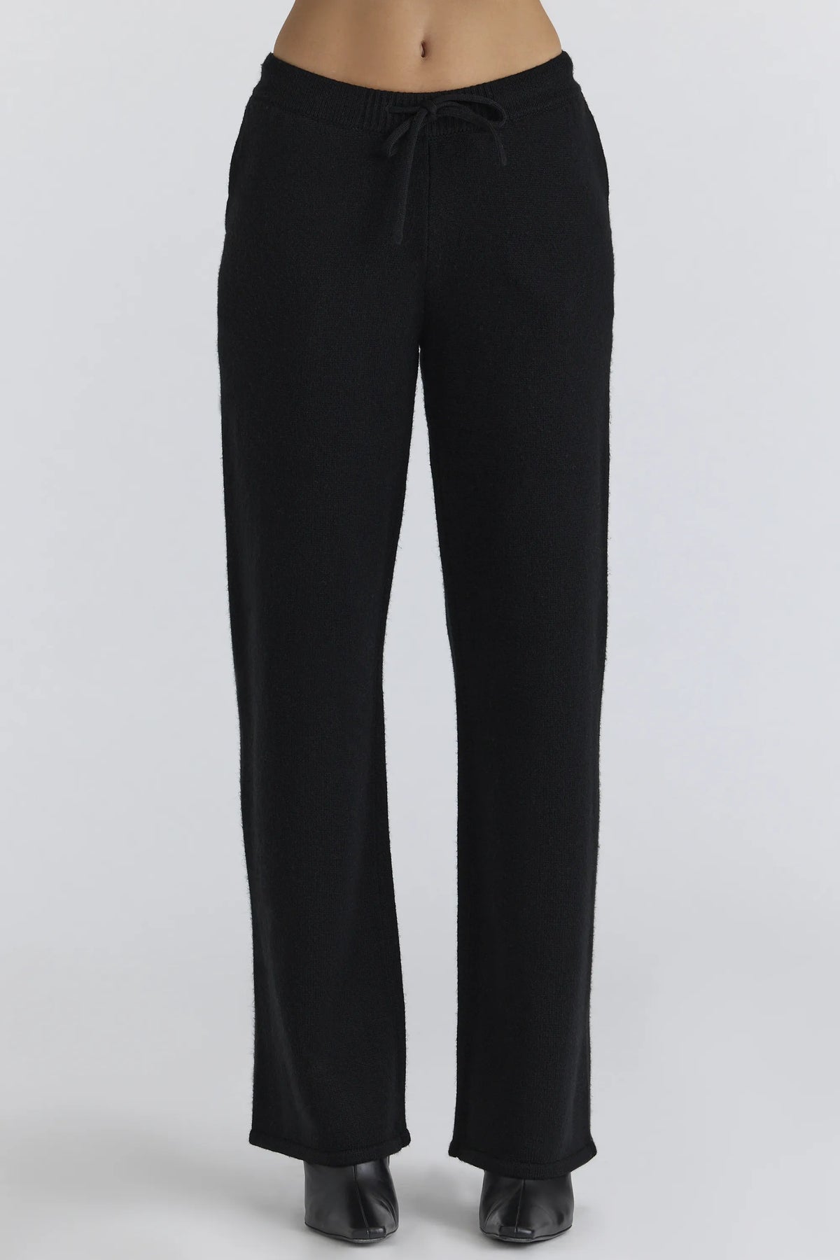 Chelsea Black Cashmere + Wool Trousers
