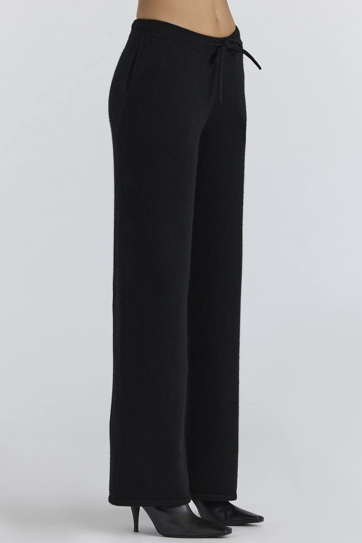 Chelsea Black Cashmere + Wool Trousers