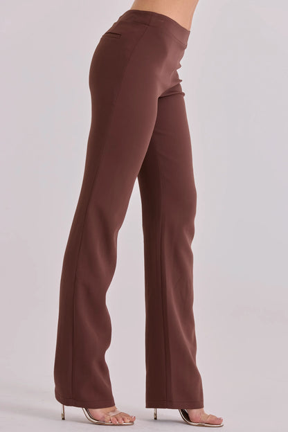 Chiara Espresso Brown Straight Leg Trousers