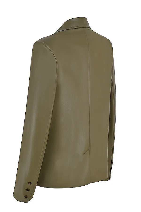 Mistress Rocks Avocado Tailored Vegan Leather Blazer - SALE