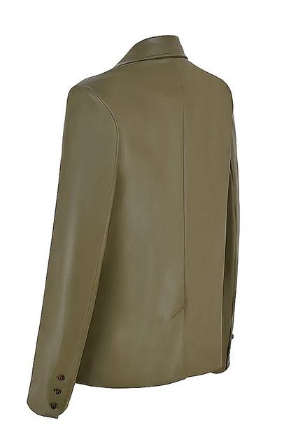 Mistress Rocks Avocado Tailored Vegan Leather Blazer - SALE