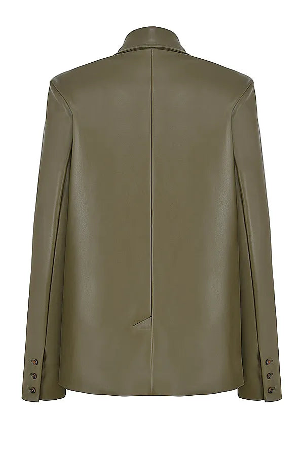 Mistress Rocks Avocado Tailored Vegan Leather Blazer - SALE
