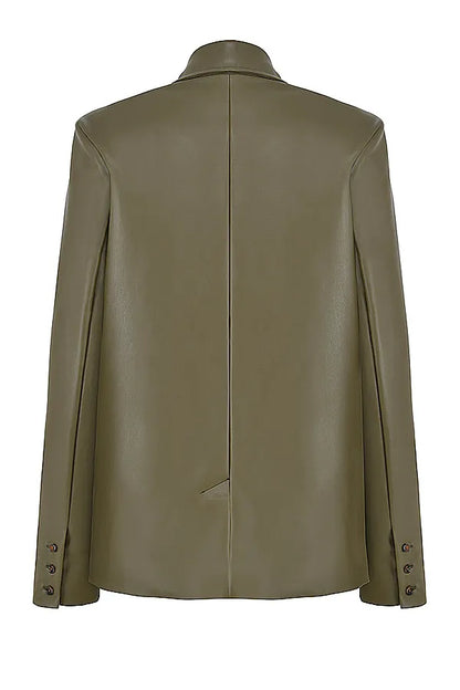 Mistress Rocks Avocado Tailored Vegan Leather Blazer - SALE
