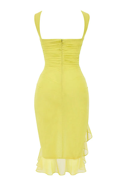 Mistress Rocks Lime Sorbet Ruffle Midi Dress - SALE