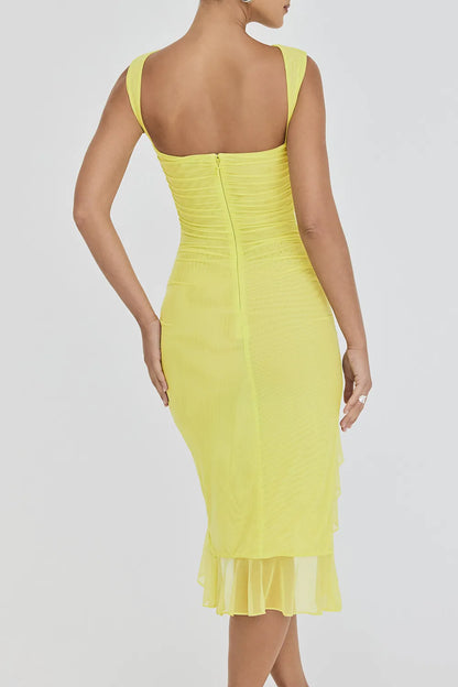 Mistress Rocks Lime Sorbet Ruffle Midi Dress - SALE