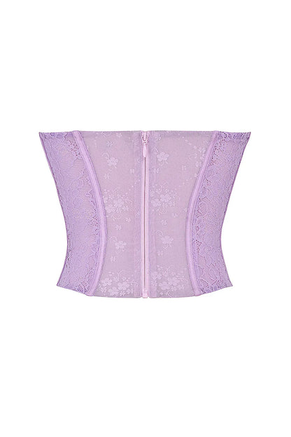 Mistress Rocks Orchid Lace Underwired Corset - SALE