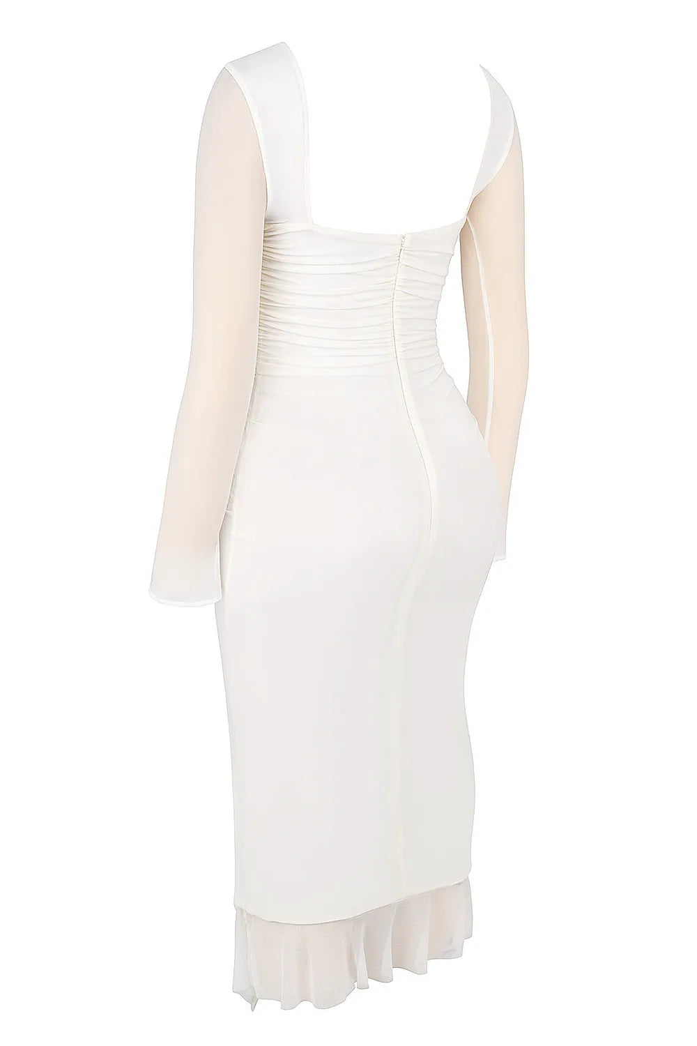 Mistress Rocks Ivory Ruffle Midi Dress - SALE