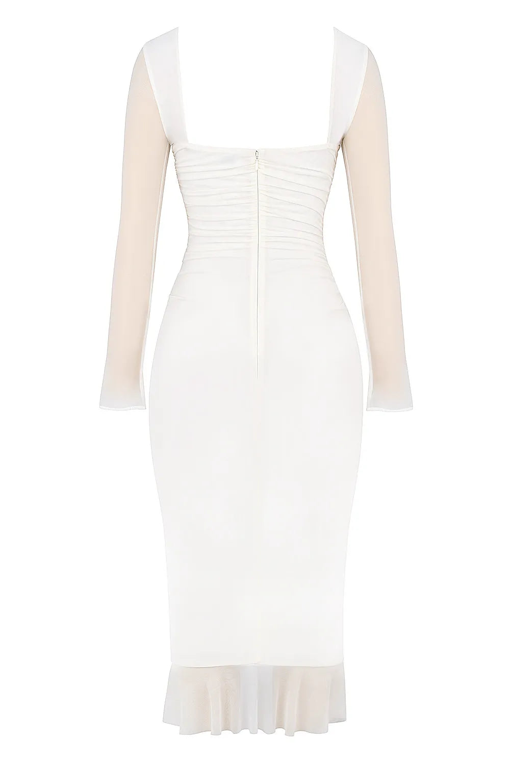 Mistress Rocks Ivory Ruffle Midi Dress - SALE