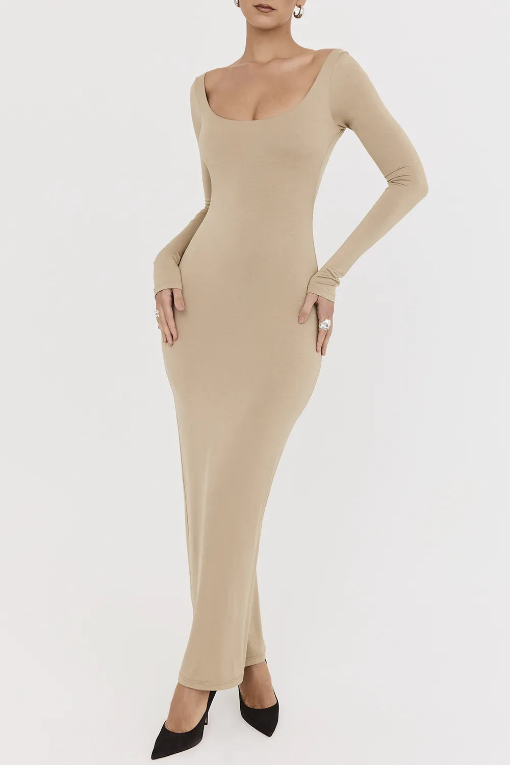Mistress Rocks Camel Open Back Maxi Dress - SALE
