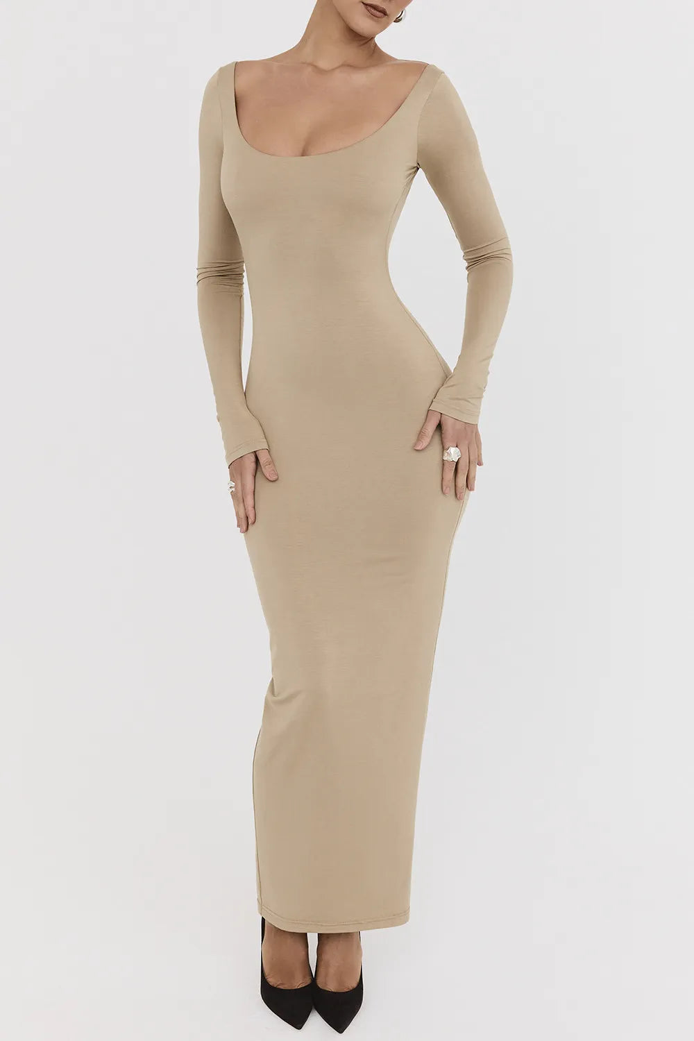 Mistress Rocks Camel Open Back Maxi Dress - SALE