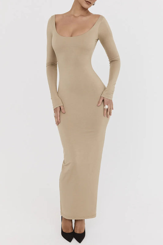 Mistress Rocks Camel Open Back Maxi Dress - SALE