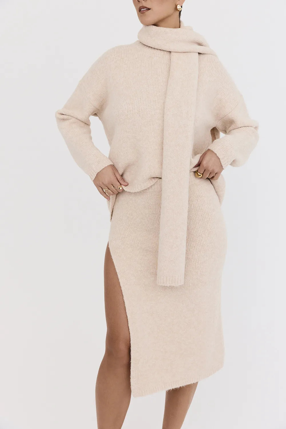 Mistress Rocks Cream Eyelash Knit Oversized Sweater - SALE