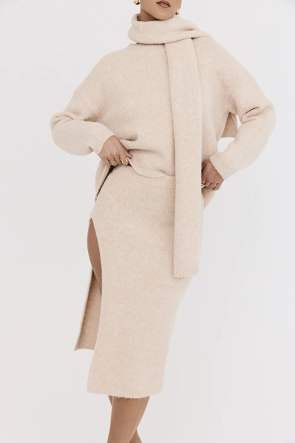 Mistress Rocks Cream Eyelash Knit Oversized Sweater - SALE