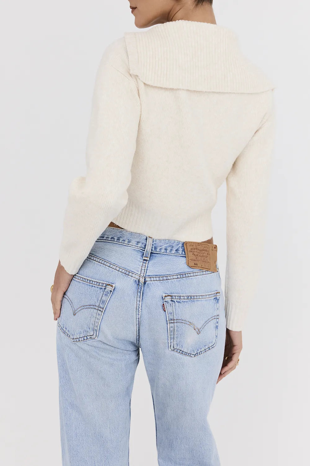 Mistress Rocks Cream Knit Zip Up Cardigan - SALE
