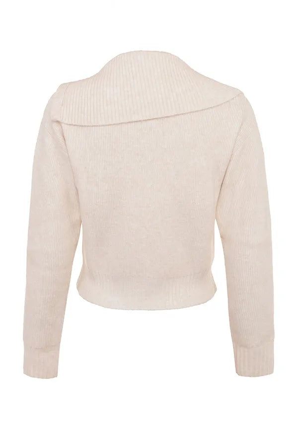 Mistress Rocks Cream Knit Zip Up Cardigan - SALE