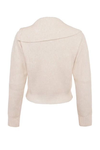 Mistress Rocks Cream Knit Zip Up Cardigan - SALE