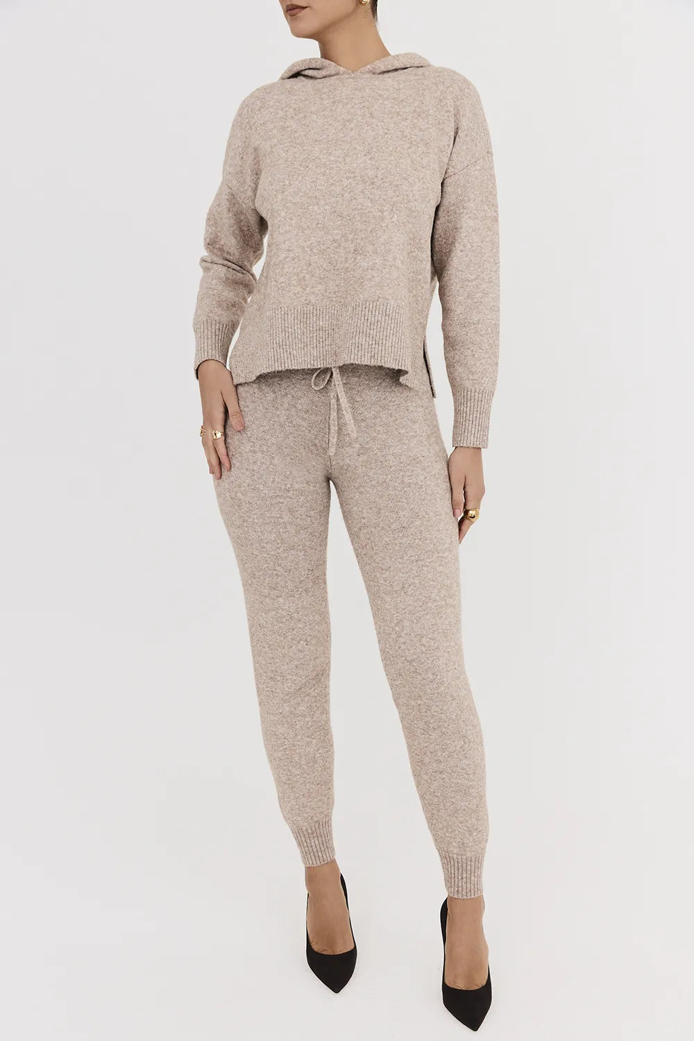 Mistress Rocks Biscuit Knit Jogging Trousers - SALE