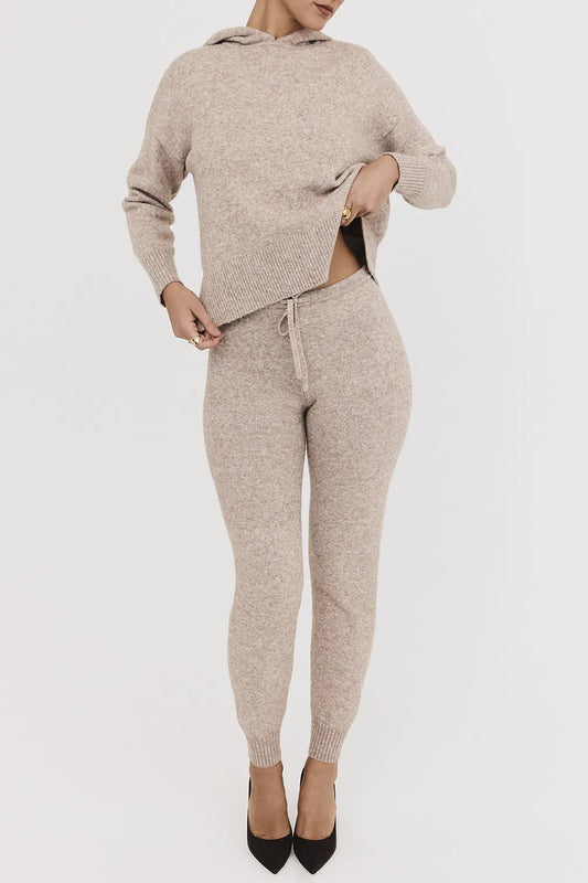 Mistress Rocks Biscuit Knit Jogging Trousers - SALE