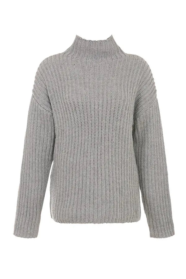 Mistress Rocks Slate Chunky Knit Oversized Sweater - SALE
