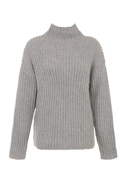 Mistress Rocks Slate Chunky Knit Oversized Sweater - SALE