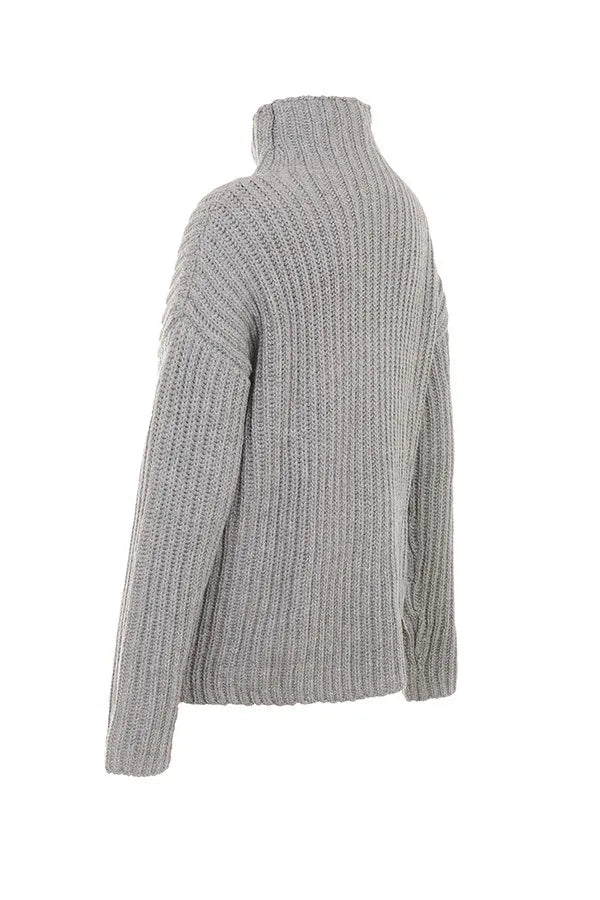 Mistress Rocks Slate Chunky Knit Oversized Sweater - SALE