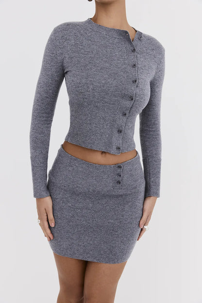 Mistress Rocks Slate Knitted Cardigan - SALE