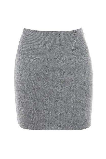 Mistress Rocks Slate Knit Mini Skirt - SALE