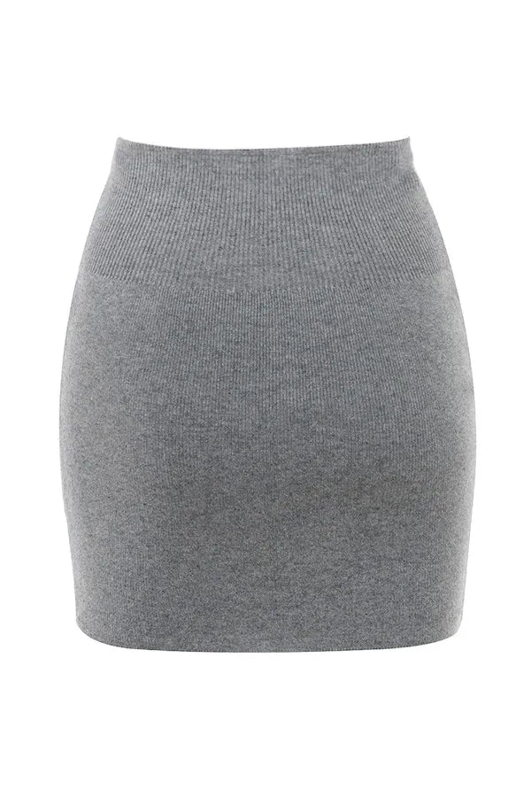 Mistress Rocks Slate Knit Mini Skirt - SALE