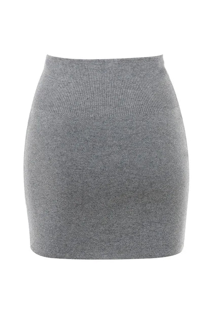 Mistress Rocks Slate Knit Mini Skirt - SALE