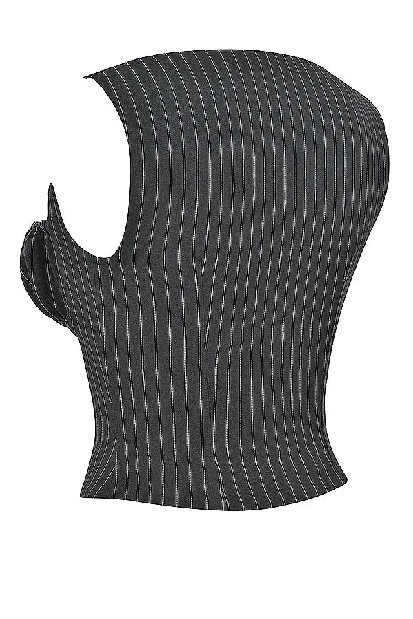 Mistress Rocks Black Pinstripe Top - SALE