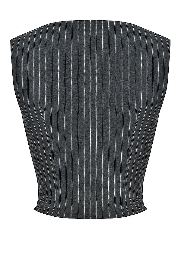 Mistress Rocks Black Pinstripe Top - SALE