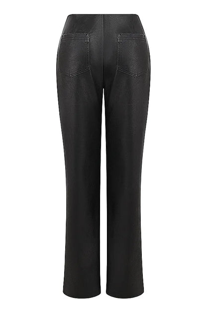 Mistress Rocks Black Baggy Vegan Leather Trousers - SALE