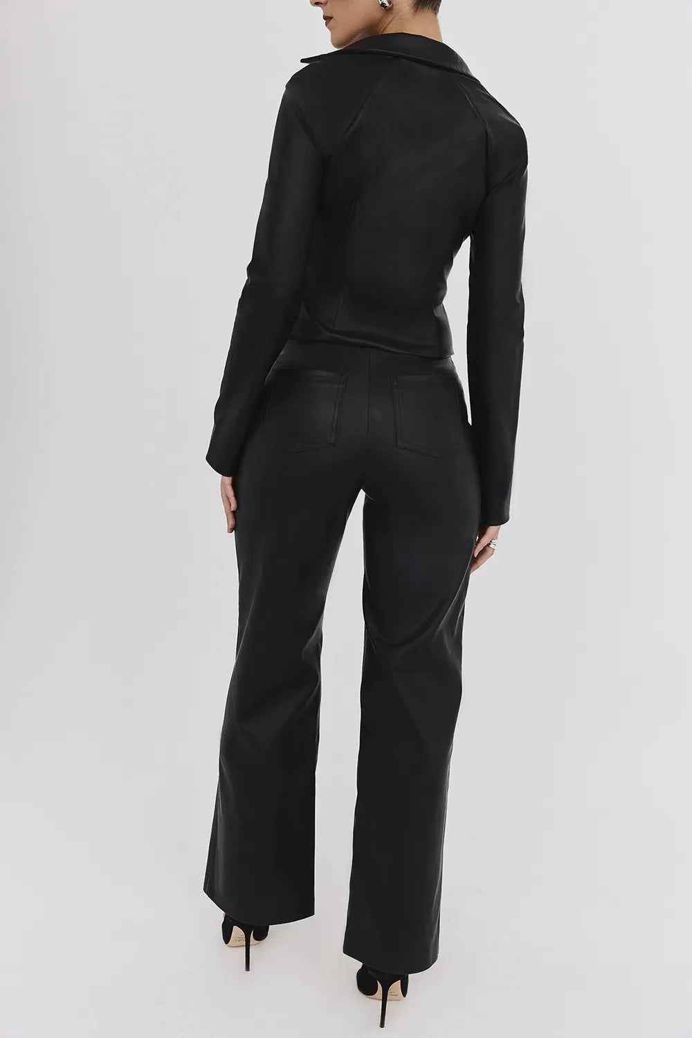 Mistress Rocks Black Baggy Vegan Leather Trousers - SALE