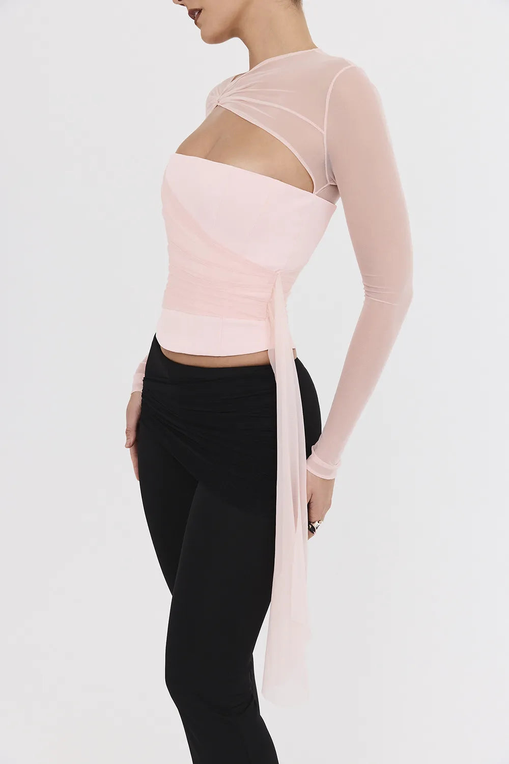 Mistress Rocks Peony Long Sleeve Corset - SALE