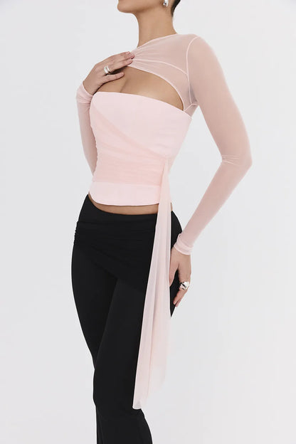Mistress Rocks Peony Long Sleeve Corset - SALE