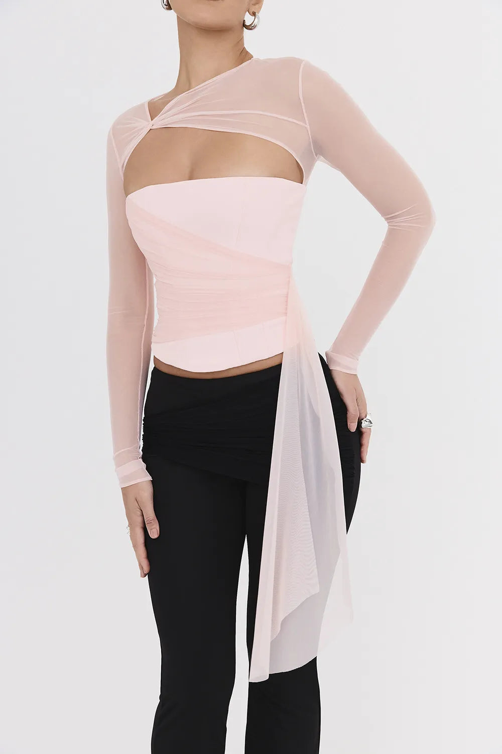 Mistress Rocks Peony Long Sleeve Corset - SALE