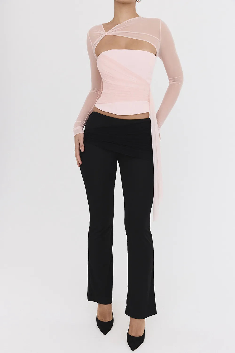 Mistress Rocks Black Draped Panel Trousers - SALE