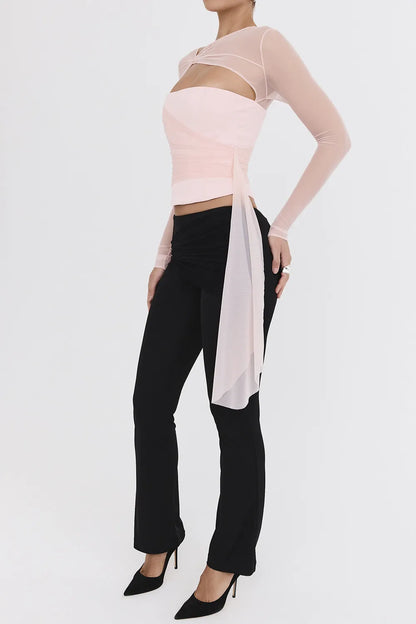 Mistress Rocks Black Draped Panel Trousers - SALE