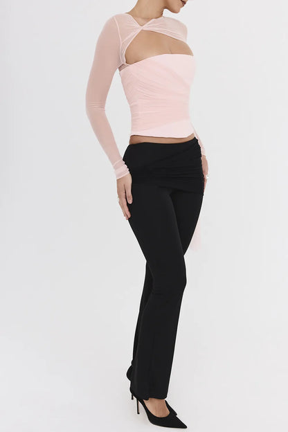 Mistress Rocks Black Draped Panel Trousers - SALE