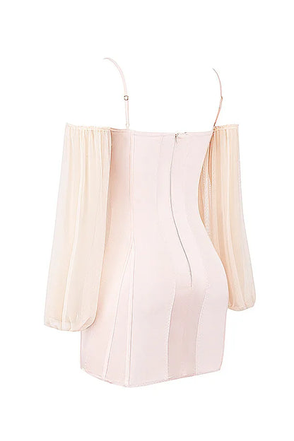 Mistress Rocks Peach Off Shoulder Mini Dress - SALE