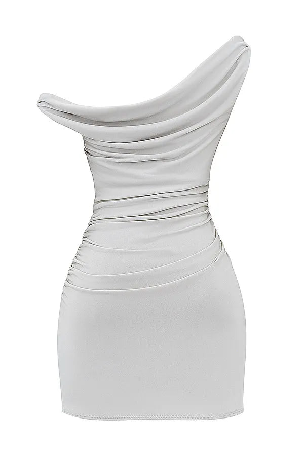 Mistress Rocks Taupe Off Shoulder Mini Dress - SALE