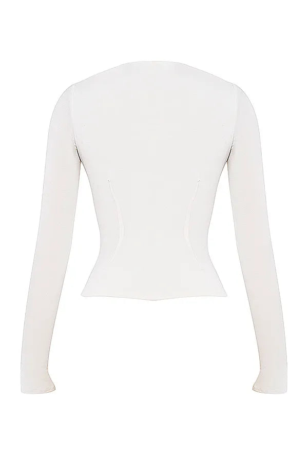 Mistress Rocks Ivory Flower Embellished Top - SALE