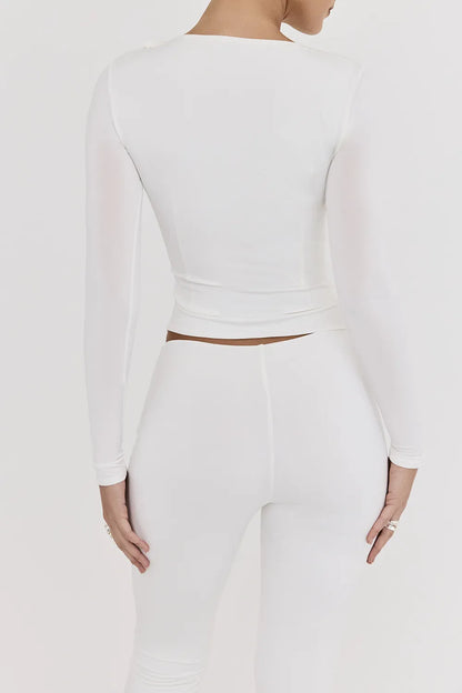 Mistress Rocks Ivory Flower Embellished Top - SALE