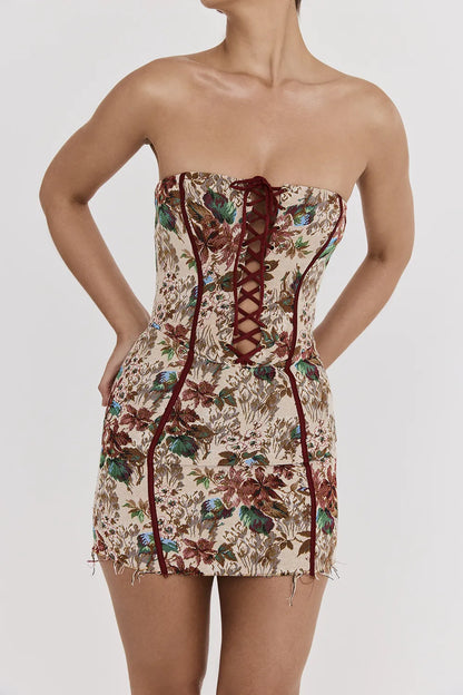 Mistress Rocks Tapestry Jacquard Strapless Dress - SALE