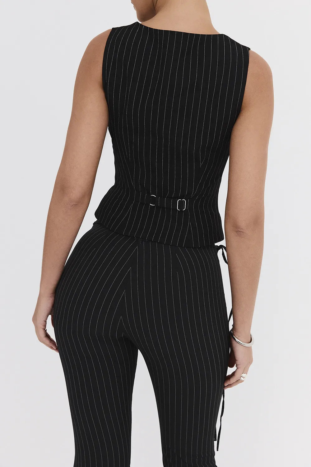 Mistress Rocks Black Pinstripe Waistcoat - SALE
