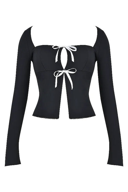 Mistress Rocks Black & Ivory Embellished Top - SALE