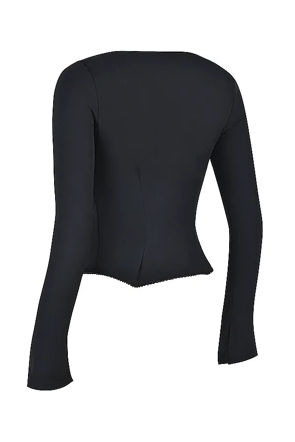 Mistress Rocks Black & Ivory Embellished Top - SALE